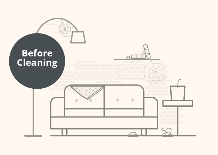 Before cleaning illustration